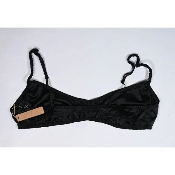 Skims Shine Scrunchie Scoop Satin Bra in Onyx - Picture 3 of 4